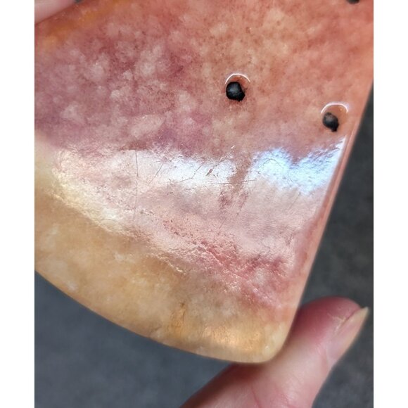 Vintage MCM Alabaster/Marble Stone Watermelon Slice, Decor/Paperweight, … - Picture 4 of 5